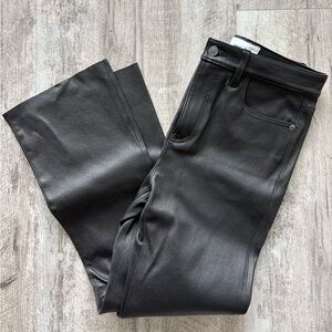 Current/Elliott high waist kick leather pants